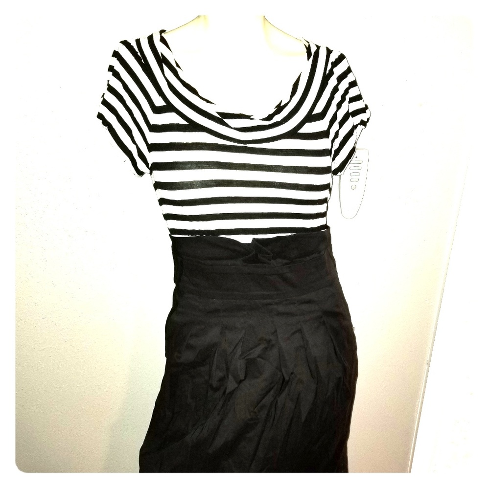 BCBGMAXAZRIA Black and white dress